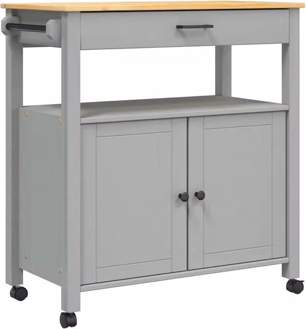 Carrello da Cucina MONZA 84x40x88,5 cm in Legno Massello di Pino CFW3472248