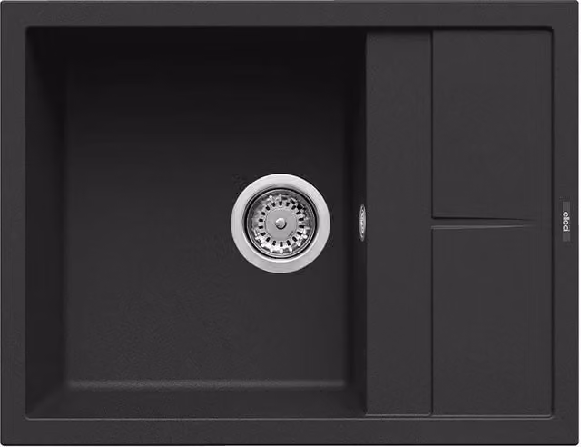 Lavello Elleci Incasso 1 vasca 65x50 Unico 125 Keratek Plus Nero Black Assoluto LKU12586