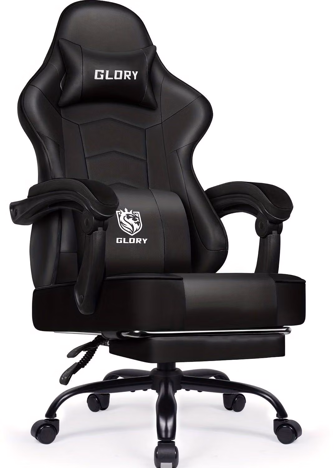 Sedia da gaming con poggiapiedi, sedia ergonomica da gaming, poltrona da gaming con cuscino lombare regolabile, dotata di supporto lombare e poggiatesta regolabili