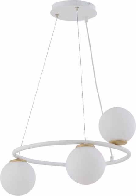 Lampada a sospensione Gama Anello Sigma Lighting bianco e oro con 3xG9