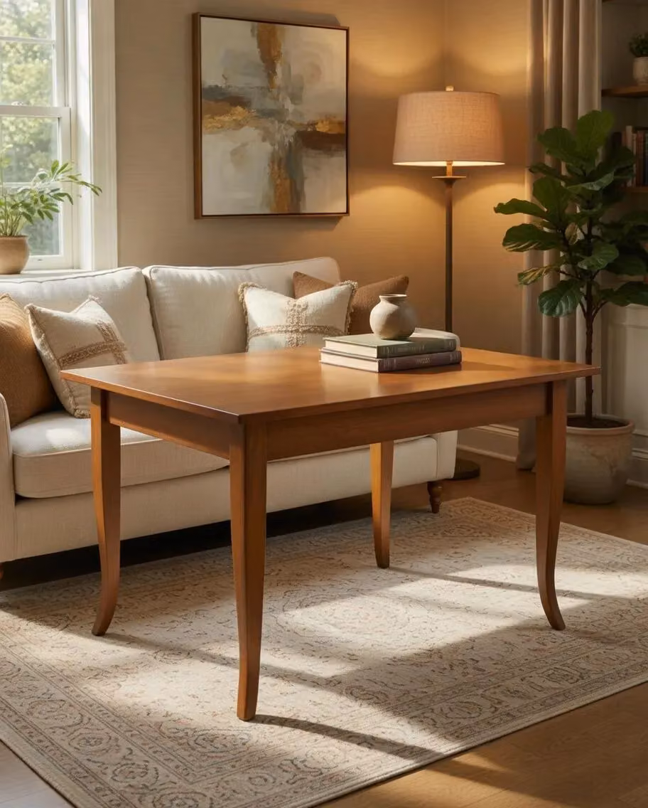 Tavolo fisso classico in legno di pino Mobili2G colore noce L: 120 cm, P: 80 cm – 2