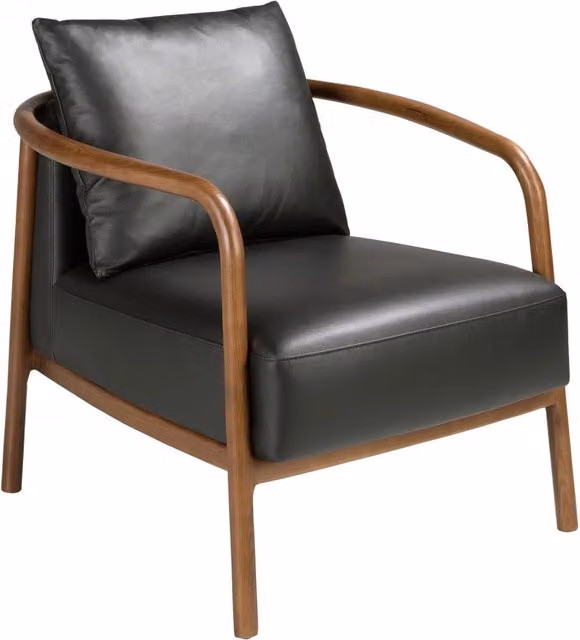 Poltrona in pelle nera