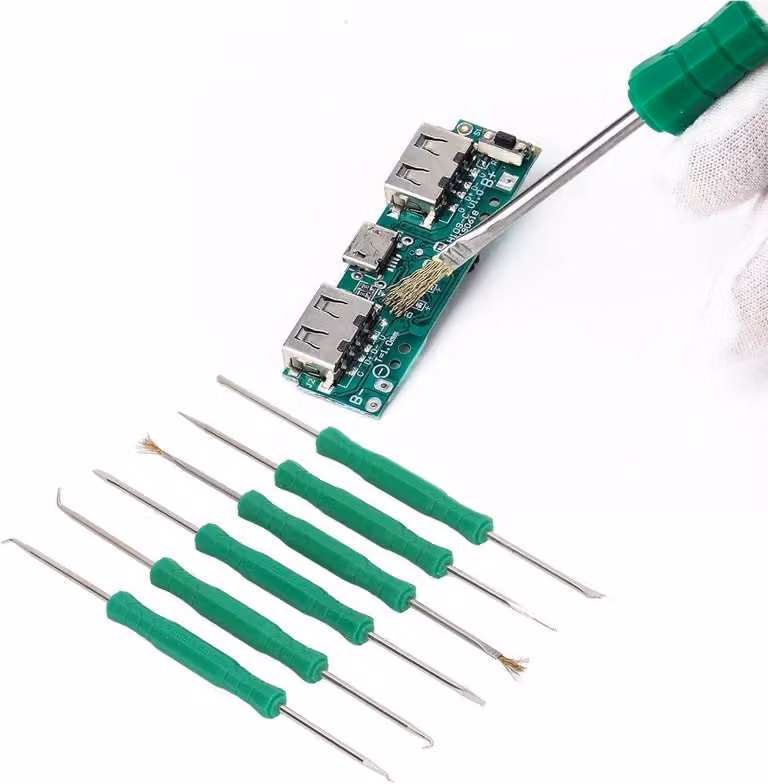 Set di 6 punte doppie, temprate, per saldatura, strumento ergonomico e professionale per la saldatura, utile per la riparazione di elettronica, saldatura e altro
