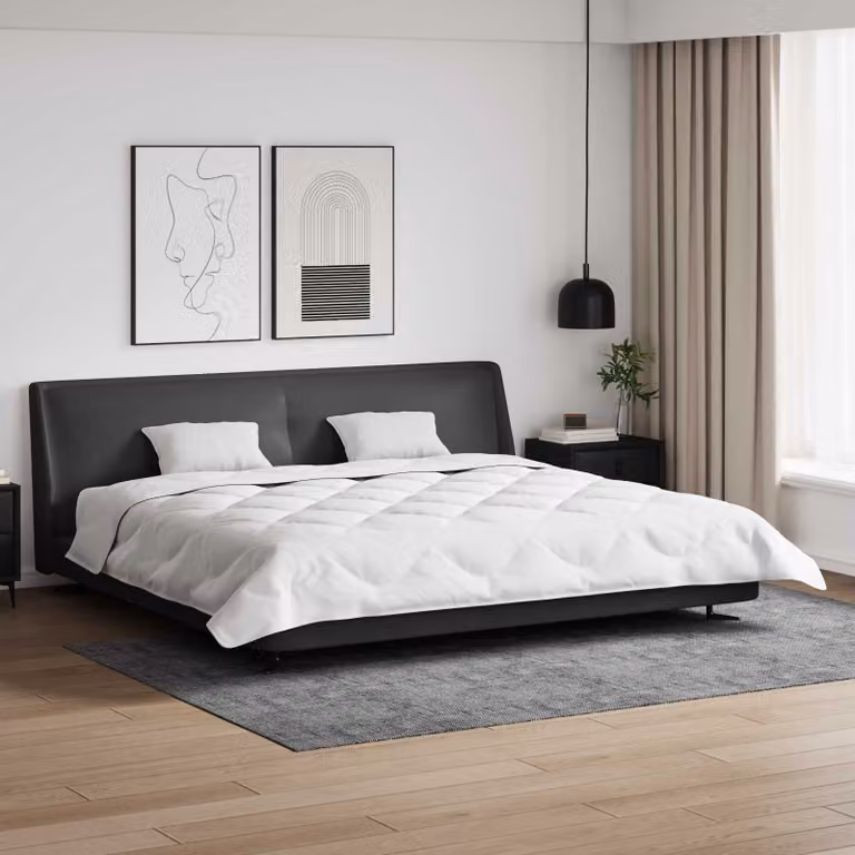 Set da letto invernale vidaXL composto da duvet e 3 cuscini in microfibra bianca