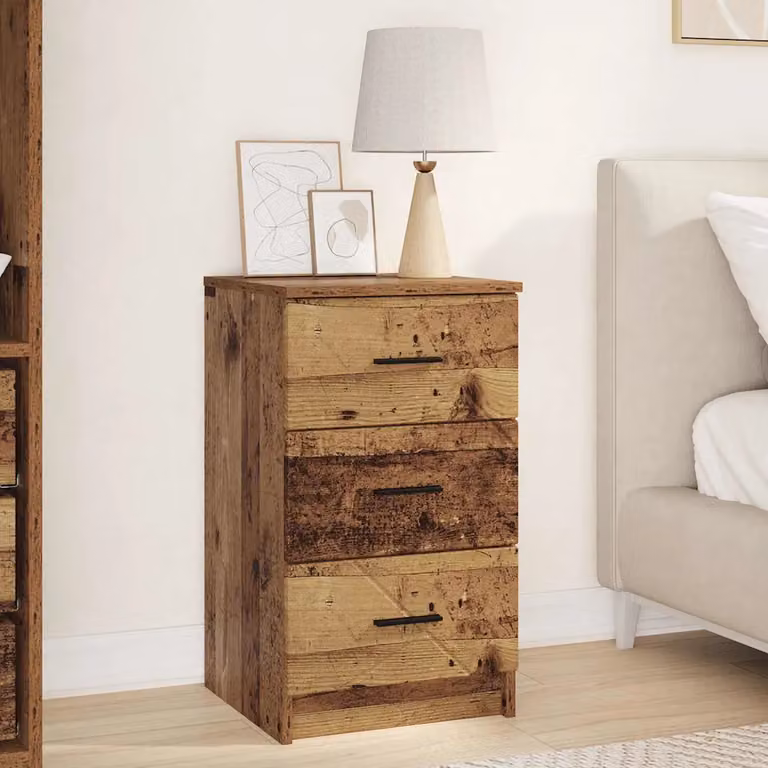 Armadio da notte vidaXL in legno effetto legno vecchio marrone L/P/H: 38 x 38 x 66 cm