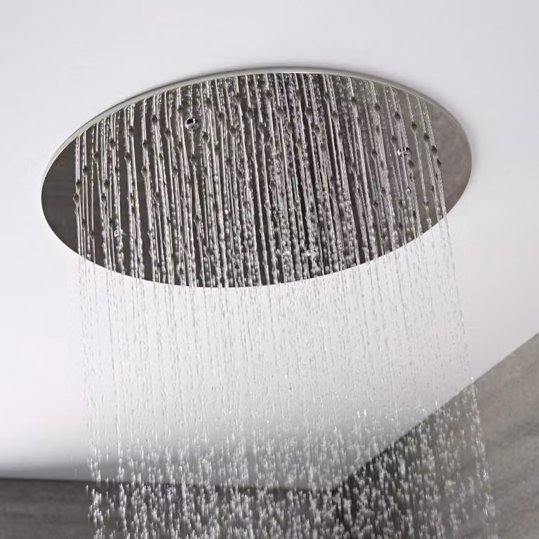 Soffione Doccia Incasso Rotondo 400x400mm - Getto effetto pioggia - Design Moderno - Trenton