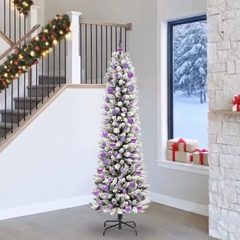 Albero di Natale artificiale moderno vidaXL bianco con 300 LED luce bianca calda, Altezza: 240 cm