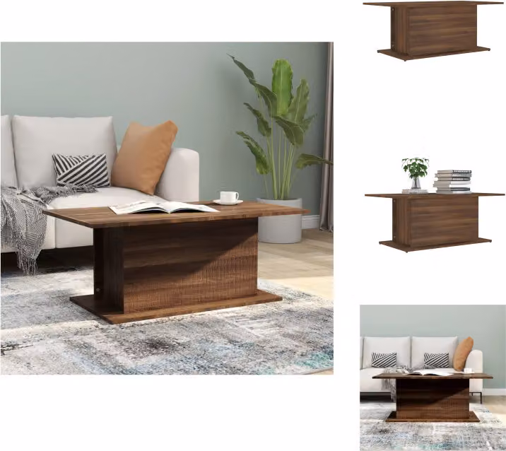 vidaXL Tavolino in rovere marrone 102x55,5x40 cm materiale a base di legno - Tavolini da caffè