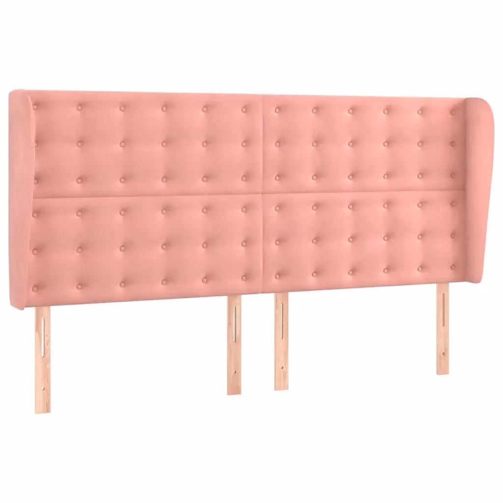 Testiera ad orecchio Design Mania in velluto rosa L: 203 cm, P: 23 cm, H: 118/128 cm – 2