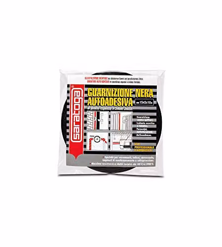 Saratoga Guarnizione Nera Isolante Parafreddo in Rotolo 10m - 15x5 mm