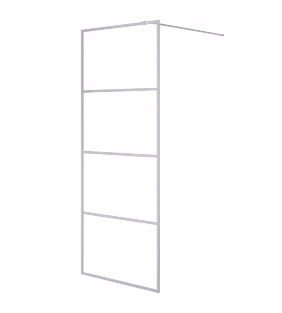 Parete Doccia Walk in vidaXL Argento con Vetro Trasparente ESG L: 80 cm, H: 195 cm