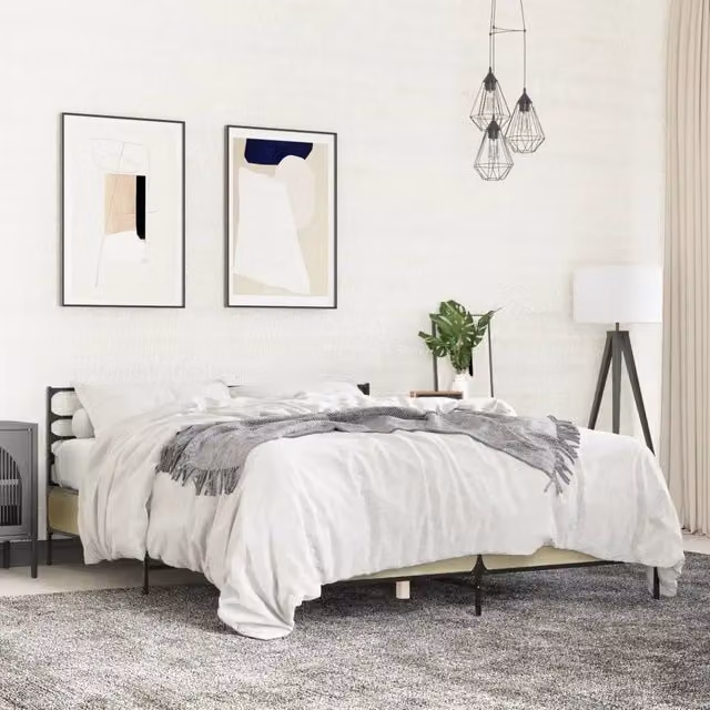 Giroletto vidaXL in Rovere Sonoma e Metallo, L/P: 160 x 200 cm – 1