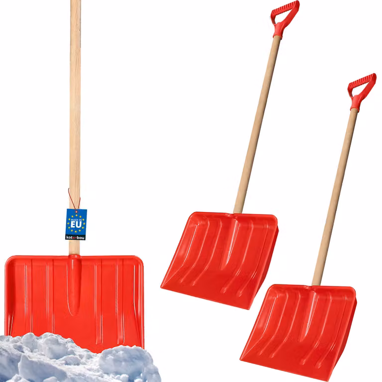 KOTARBAU® Set di 2 pale da neve per bambini Pala da neve per bambini Pala da neve per bambini Manico in legno con lunghezza totale di 84 cm