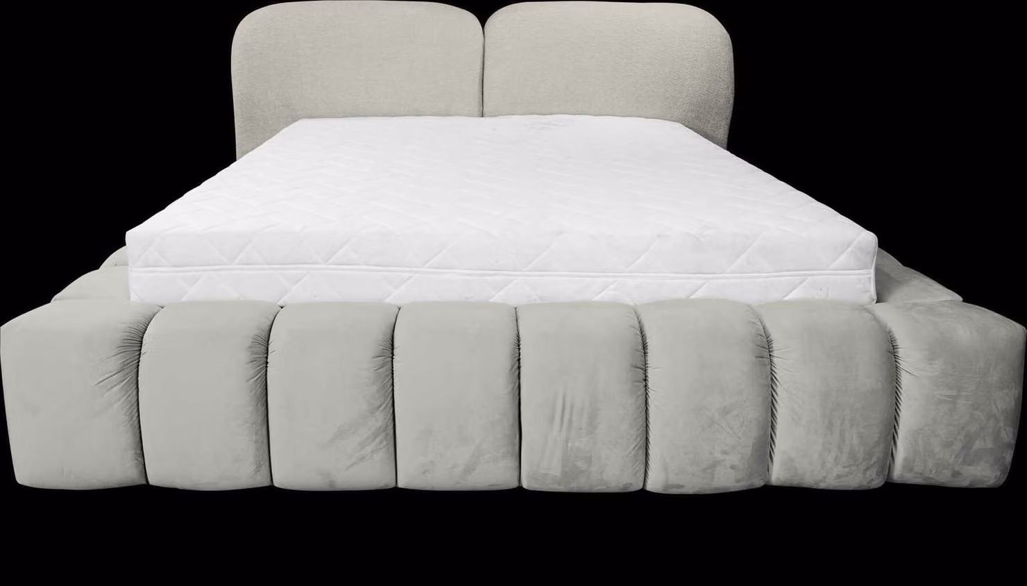 Luxus Bettrahmen 180x200 cm Farbe Grau Kopfteil Betten Schlafzimmer Möbel