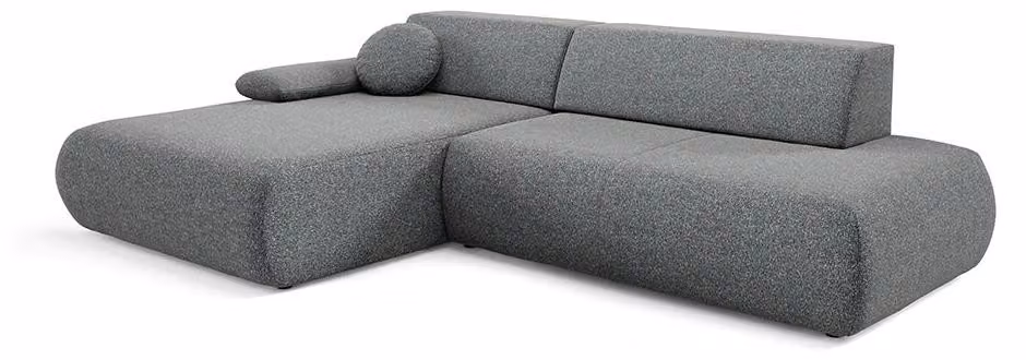 Divano angolare con funzione letto, modello Puentro, lato sinistro, finitura "Granito"
