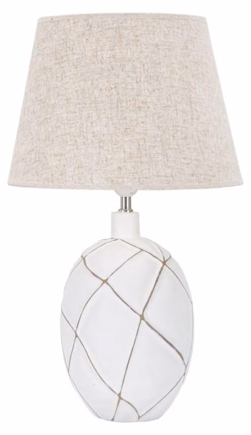 Lampada da Tavolo Lines 35x60x35 cm in Poliresina Bianco/Marrone