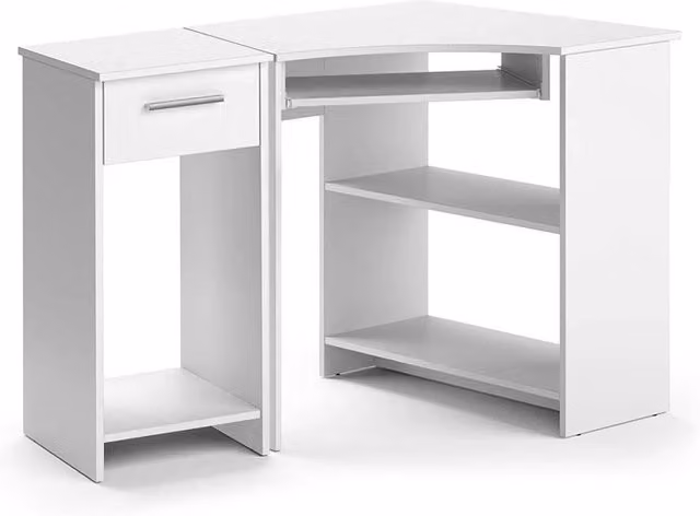 Set scrivania angolare Odin Vicco con armadio PC in bianco opaco L 83 cm x P 76 cm