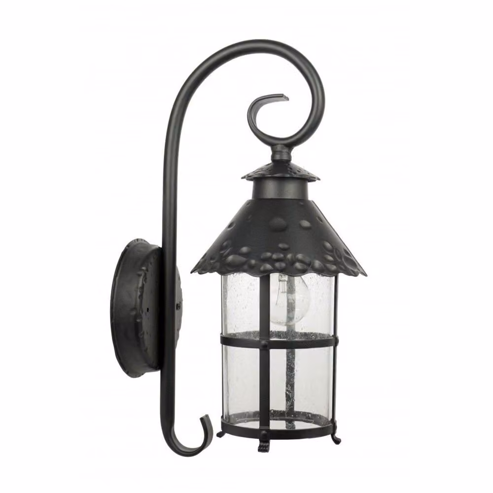 Lampada da parete retrò per esterni 1xE27 nero IP23 SU-MA Toledo K 3012/1/R