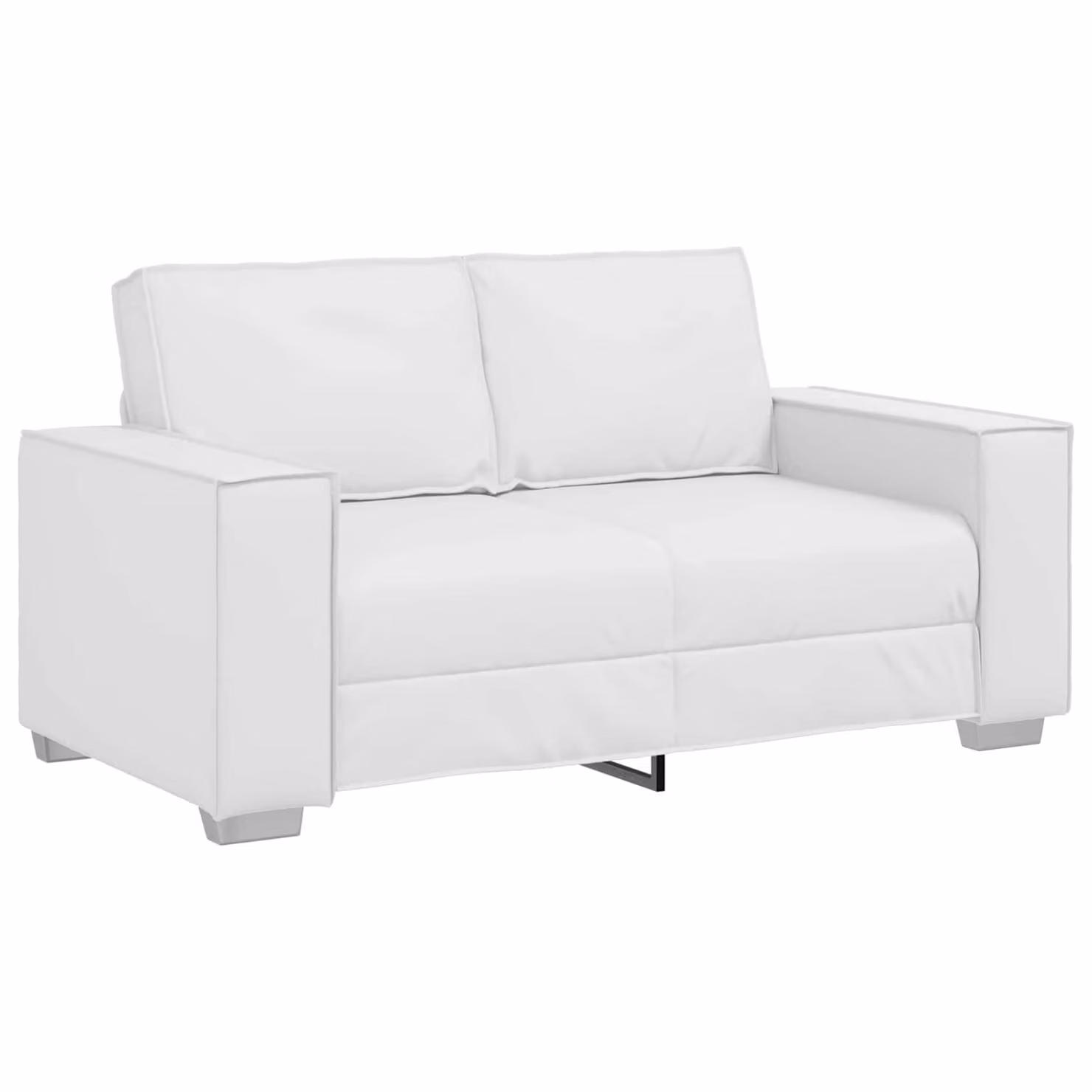 Divano a due posti moderno vidaXL in pelle sintetica bianca per soggiorno L: 160 cm, H: 78 cm, P: 84 cm