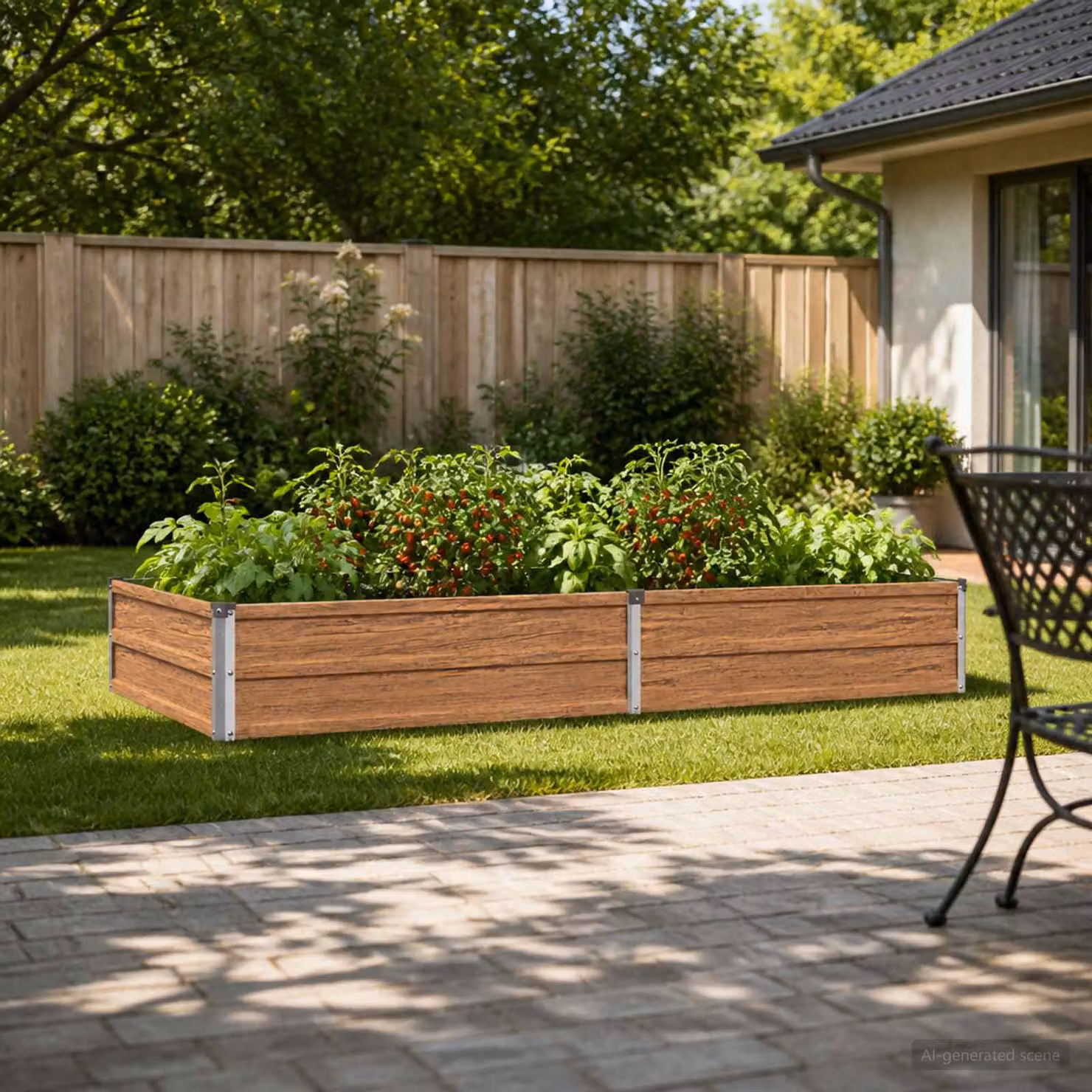 Letto rialzato da giardino vidaXL in metallo Corten marrone L: 160 cm, P: 80 cm, H: 24 cm