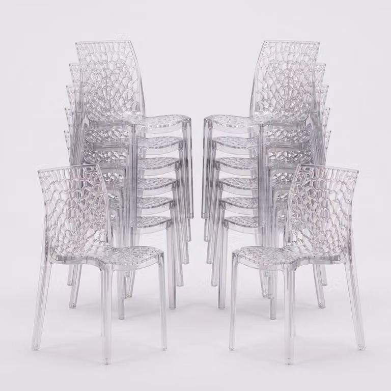 16 sedie Sedia da cucina Sedia da pranzo Sedia da pranzo Grand Soleil Gruvyer - Trasparente