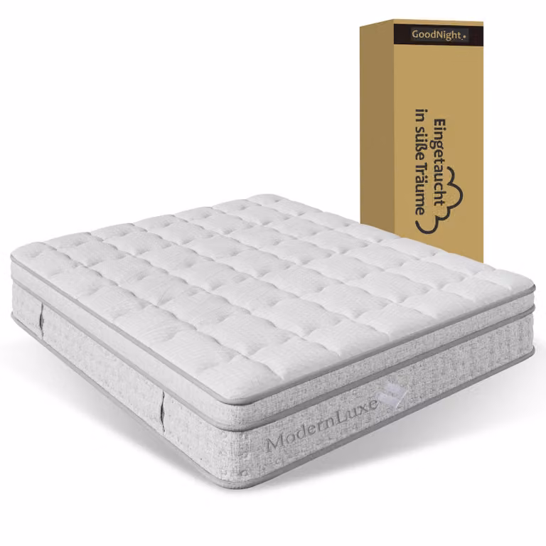 Materasso a molle insacchettate a 7 zone, 140x200 cm, livello di comfort H3; materasso ibrido in schiuma fredda da 25 cm, con adattamento ergonomico del corpo e traspirabilità
