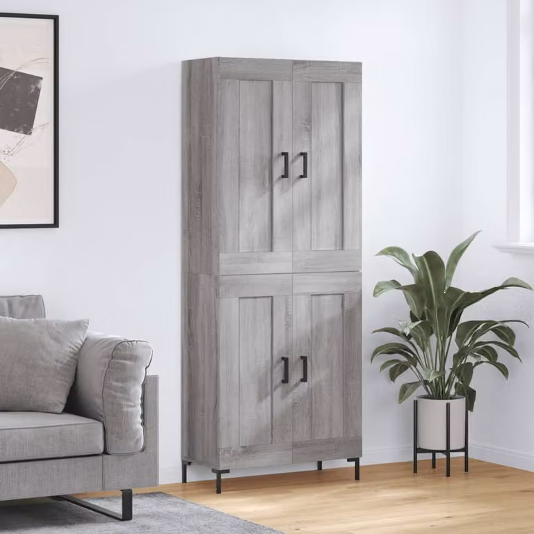 Credenza vidaXL in legno e metallo Grigio Sonoma, L/P/H: 69,5 x 34,0 x 180,0 cm