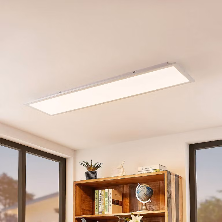Plafoniera smart Kjetil Lindby, dimmerabile, Alluminio / Grigio / Zincato, Studio / Ufficio, Alluminio, Moderno
