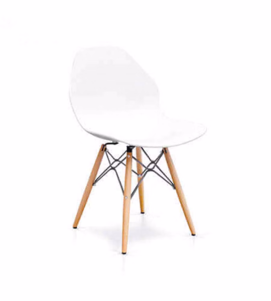 Cosma Sedia Bianca da Interno in Legno e Polipropilene 54x46x80