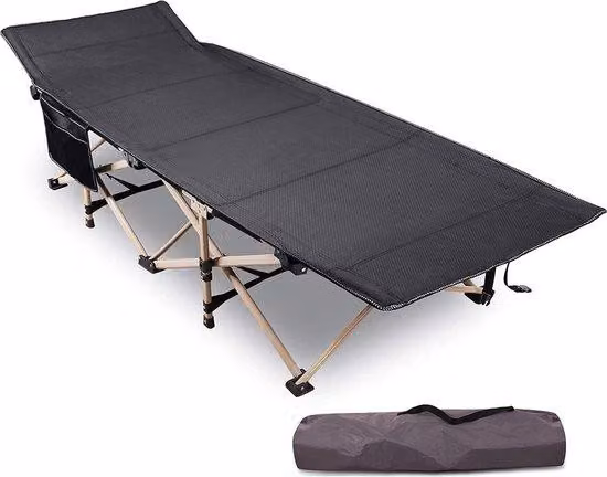 Letto da campeggio stabile per adulti, lettino estremamente ampio, trasportabile, tubi robusti e spessi, alluminio pesante, letto da esterno