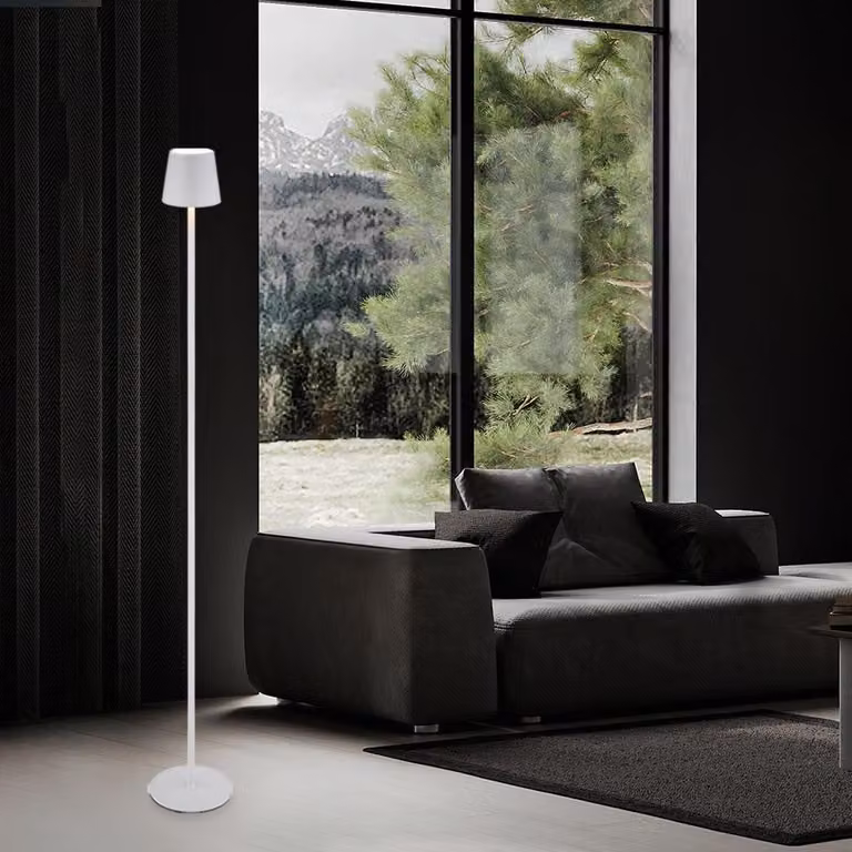 Lampada da terra a LED, bianca, touch dimmer, H 120 cm