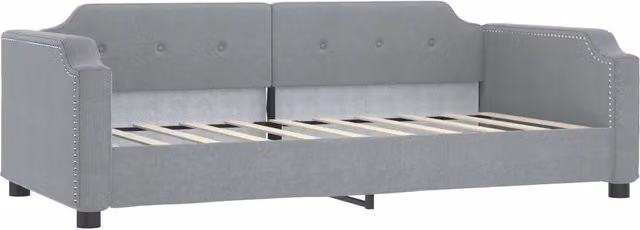 Letto singolo | Letto per adulti | Letto da Giorno Grigio Chiaro 100x200 cm in Tessuto