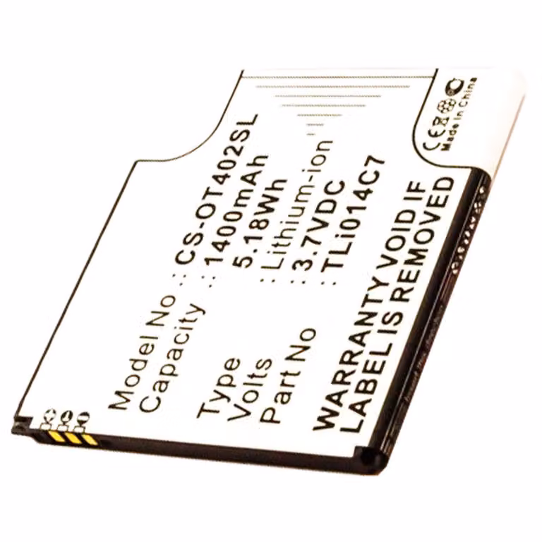 Batteria compatibile con il modello Alcatel TLi014C7, adatta per i dispositivi Alcatel One Touch Pixi First, OT-4024, OT-4024D, OT-4024X
