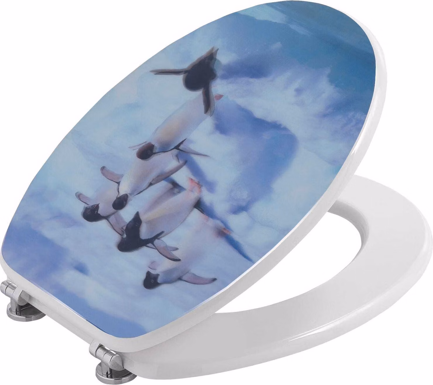 Sedile wc in 3d decorazione pinguino