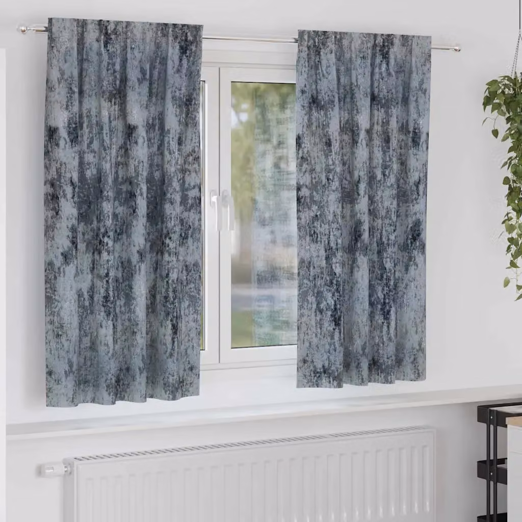 Set di 2 tende in velluto vidaXL Grigio Argento, oscuranti e termoisolanti, L: 140 cm x H: 175 cm