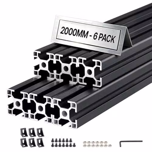 VEVOR Profili in Alluminio Estrusione, Profilato in Alluminio Anodizzato 3030 6 pezzi con Scanalatura a T Normativa Europea, Profilo Estruso 3030 per Stampante 3D Macchina CNC Fai da te