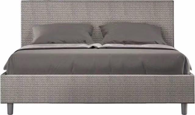 Letto Matrimoniale Adele con Contenitore e Rete con Alzata Imbottito in Tessuto Grigio L/P/H: 160 x 200 x 106 cm – 1
