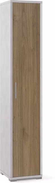 Armadio 1 Anta 39x199x41 cm Ossido Bianco/Noce Stelvio