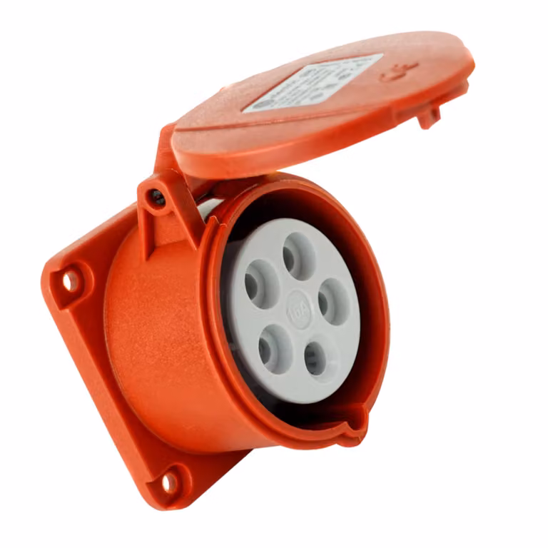 Presa CEE da incasso diritta 400V 32A 5P 70x70 mm