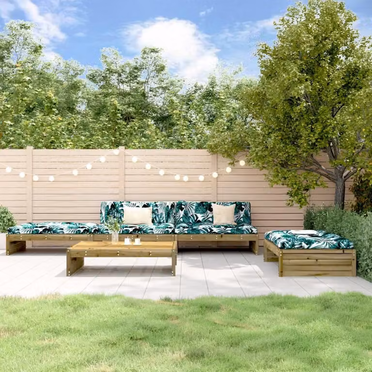 Maison Exclusive - Set da giardino da 5 pezzi con cuscini, in legno di pino trattato