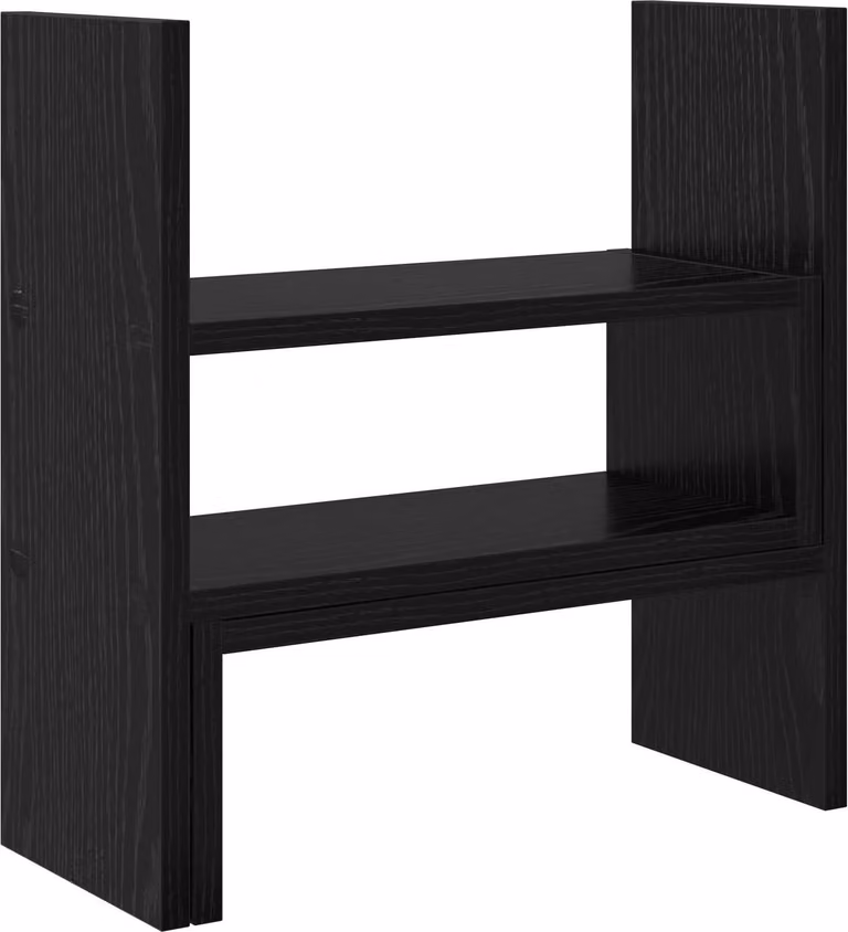 Supporto per Monitor da Scrivania Rovere Nero 40 x 17 x 41 cm