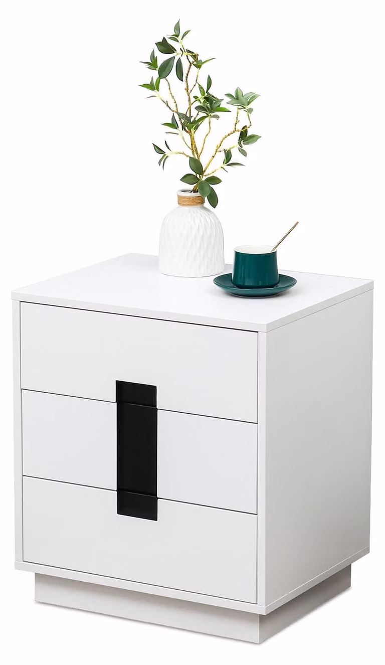 Cassettiera bianca con 4 cassetti spaziosi