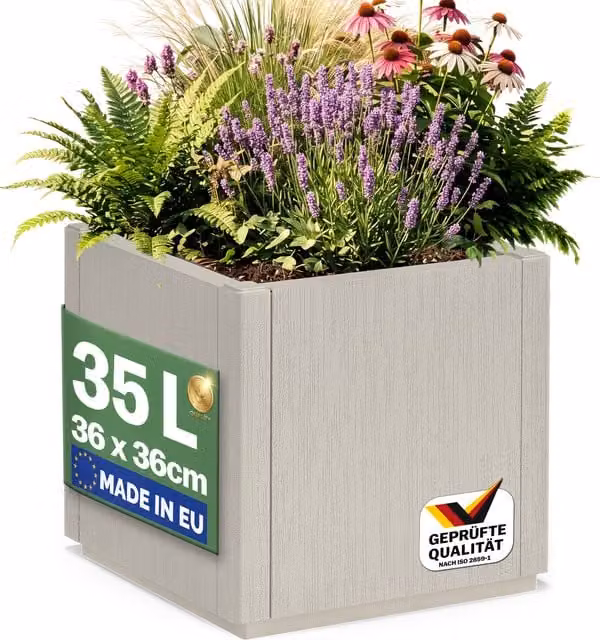Vaso da fiori tub CASARIA in plastica bianco o antracite L: 36 cm, P: 36 cm, H: 35 cm