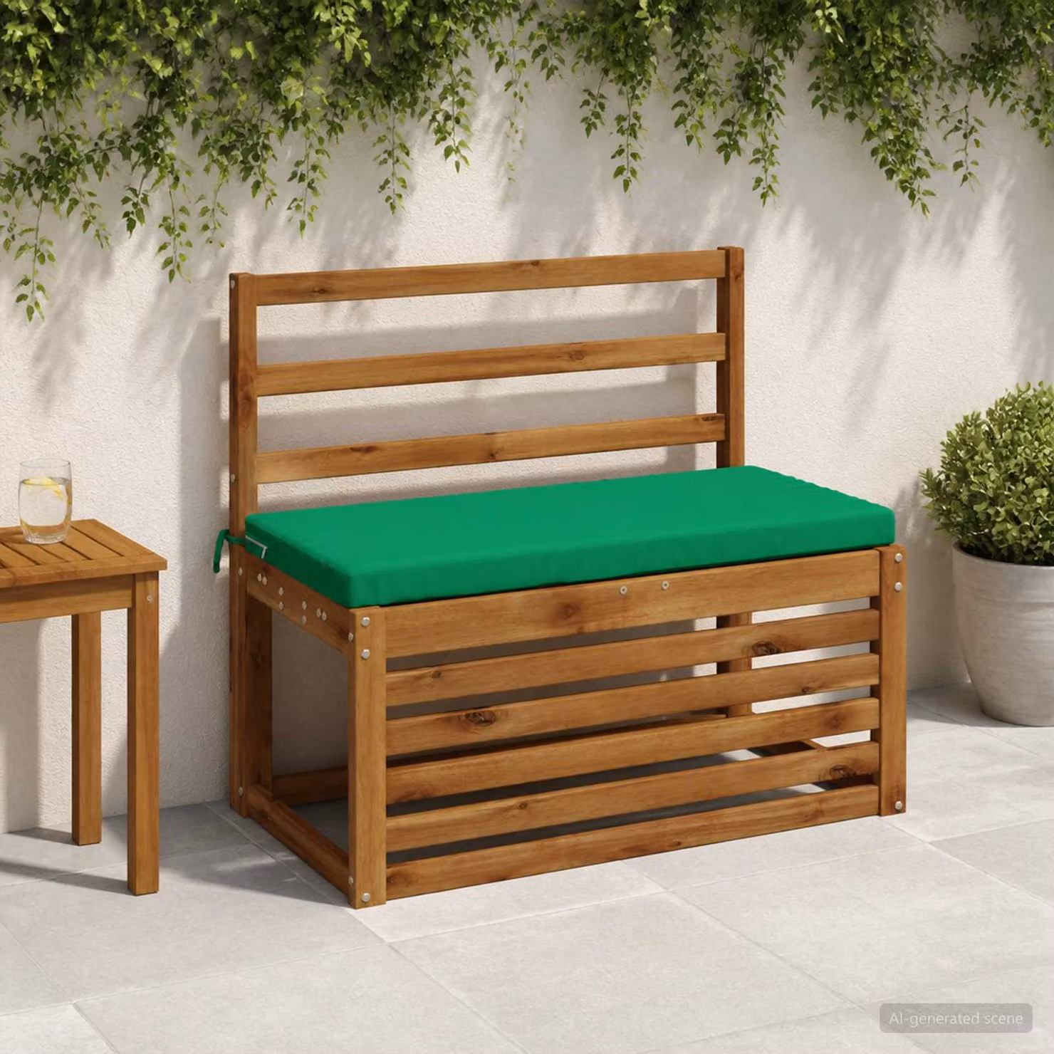 Set di 2 cuscini per panchina vidaXL SOEST in poliestere verde con fodera rimovibile e resistente ai raggi UV