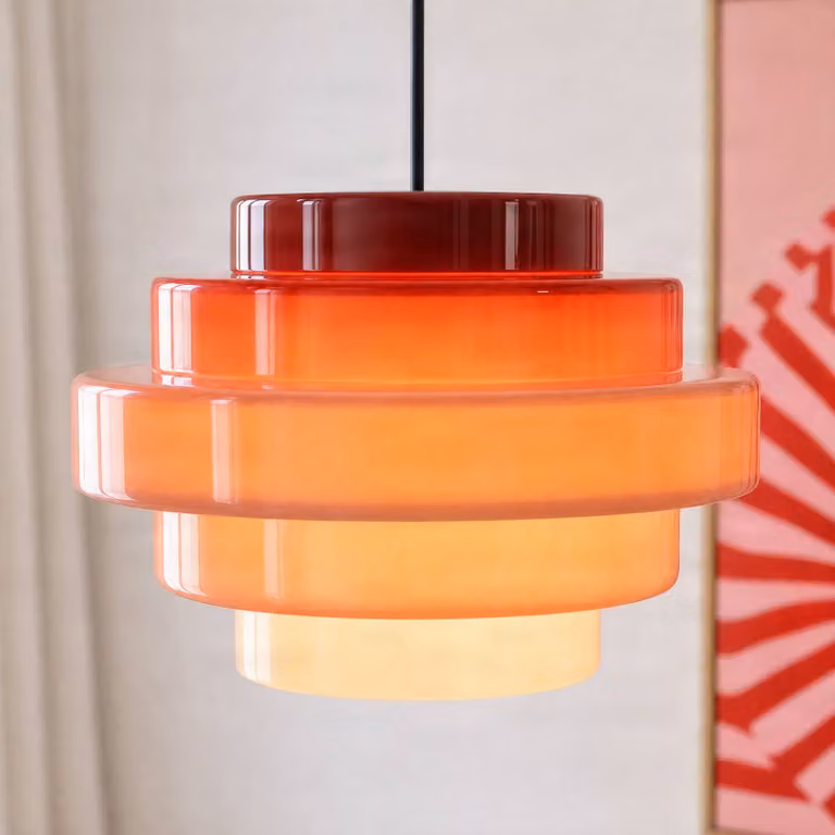 Lampada a sospensione Filo ALDEX, dimmerabile, Rosso, Soggiorno / Sala da pranzo, Vetro, Scandinavo, Lampada a sospensione