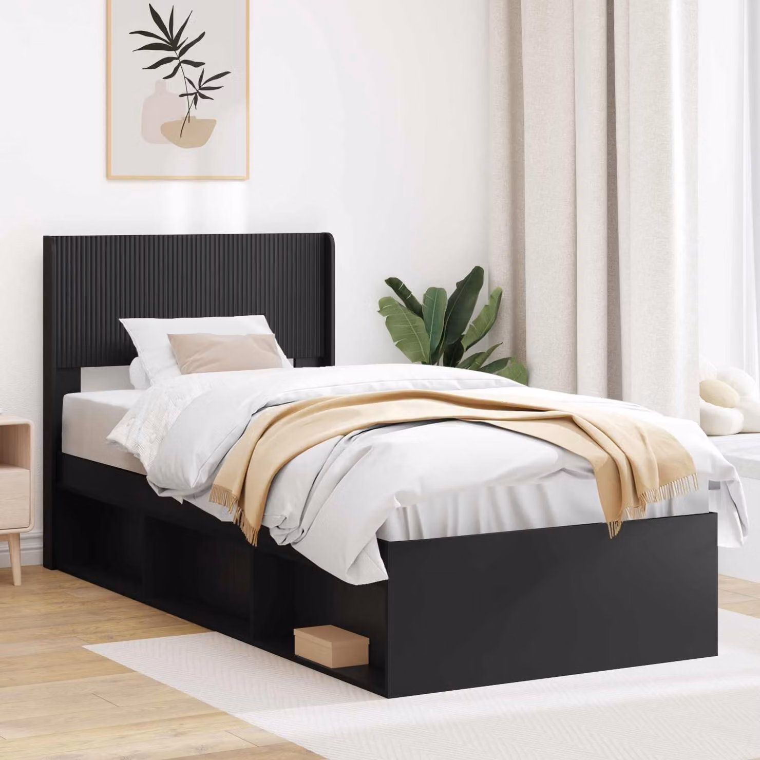 Testiera Letto Moderna vidaXL in Legno MDF Nero