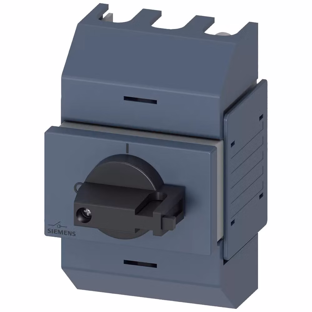 Sezionatore Siemens 16 A, serie 01, a 3 poli, azionamento frontale centrale, unità completa 3KD01322KG203
