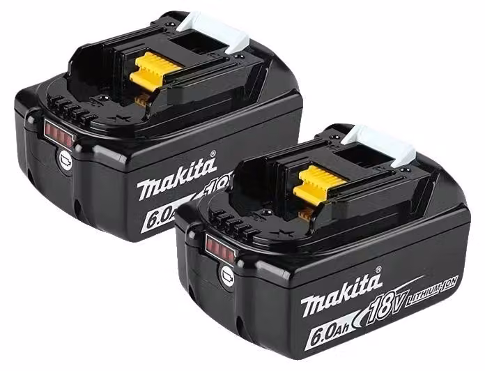 Batteria per utensili elettrici, 18V, con sistema di gestione della batteria integrato, confezione da 2 batterie da 6,0Ah