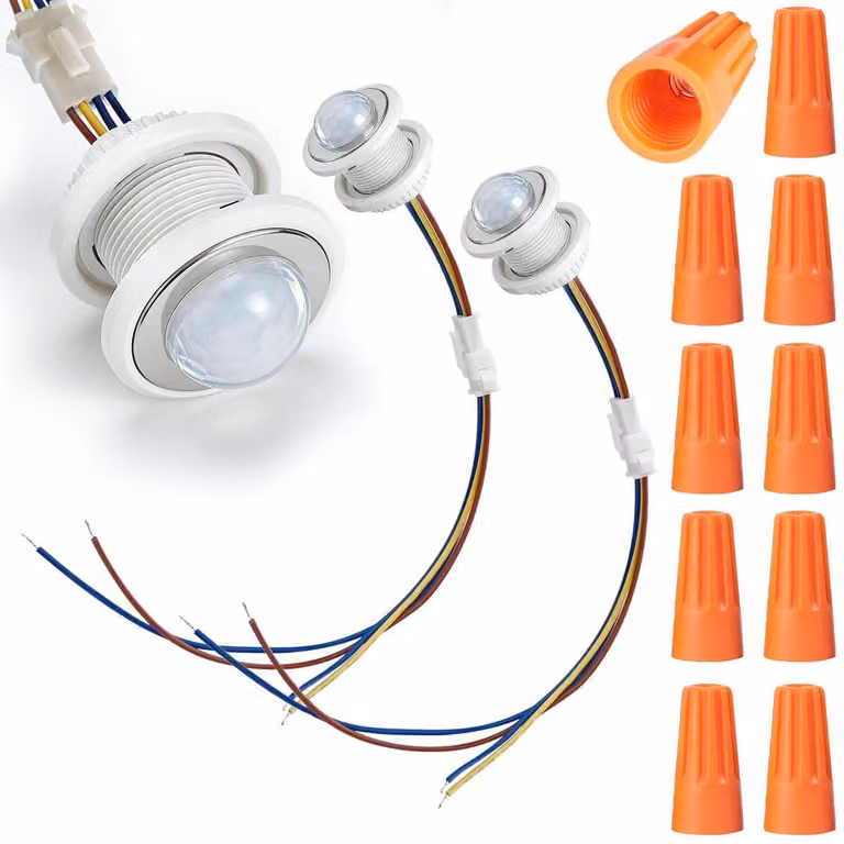 Set di 2 sensori di movimento a infrarossi, 110-220 V, 40 W, con ritardo di attivazione regolabile