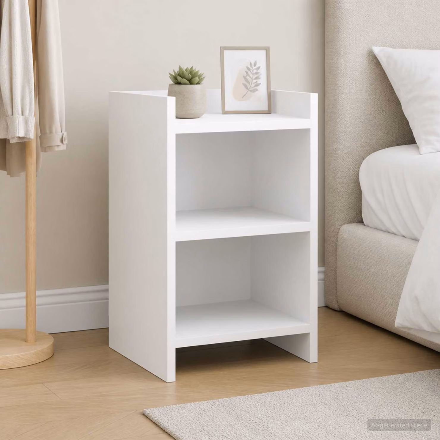 Comodino moderno vidaXL in legno MDF bianco L 40 cm x P 30 cm x H 60 cm